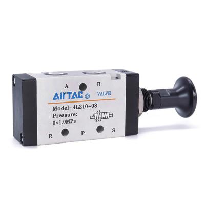 4L210 Van Khí Nén 5/2 AIRTAC 4L210-08 (Van Cơ Khí Nén Nút Kéo – Đẩy)